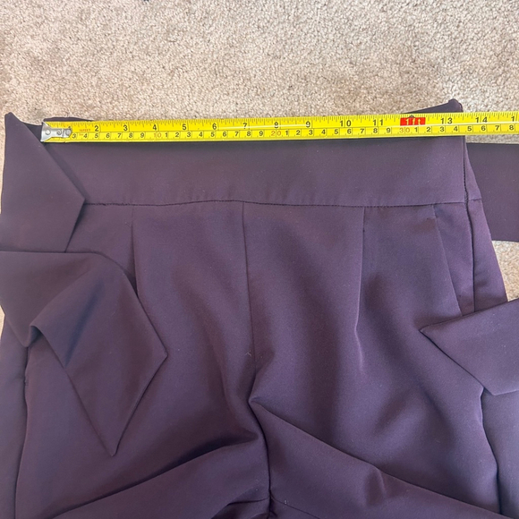 Dynamite plum purple high waisted pleated tie front ankle pants Sz 6 NWOT - Picture 5 of 10